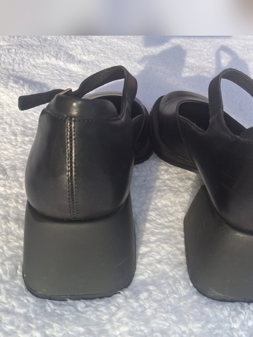 Vagabond Black Leather Square Toe Mary Jane Block Heel  - Size 41 - Picture 8 of 11